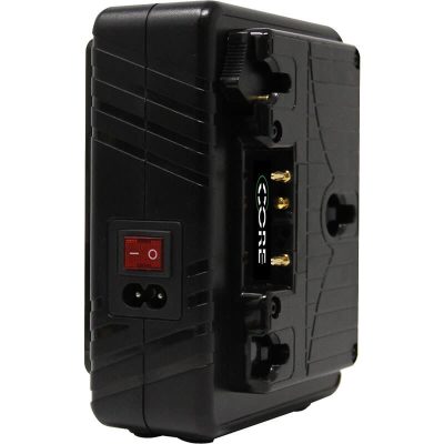 Core Dual Travel Battery Charger Gold Mount