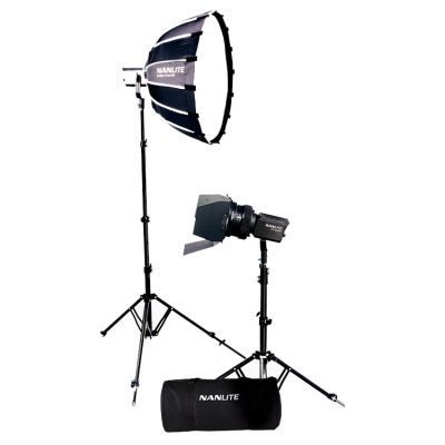 Nanlite Forza 60 LED dual kit (with Case, Light Stand, Fresnel & Softbox)