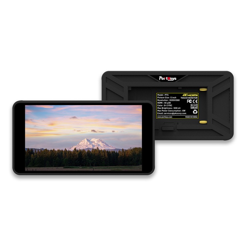 Portkeys PT5 5" 4K Hdmi Touchscreen Monitor Anamorphic With 3d Lut And Waveform