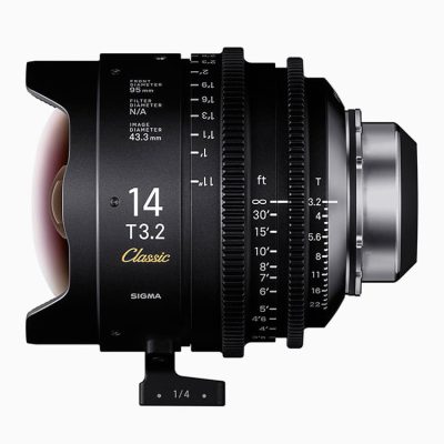 Sigma 14mm T3.2 FF Classic Prime Line Lens, iTechnology, F/AP2 PL Mount, Feet