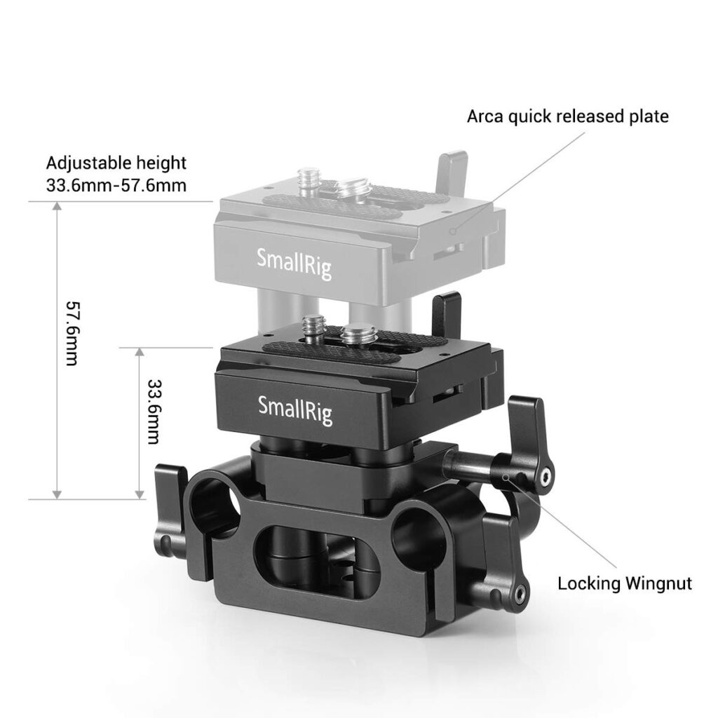 SmallRig 2272 Universal 15mm Rail Support System Baseplate | Cinegear ...