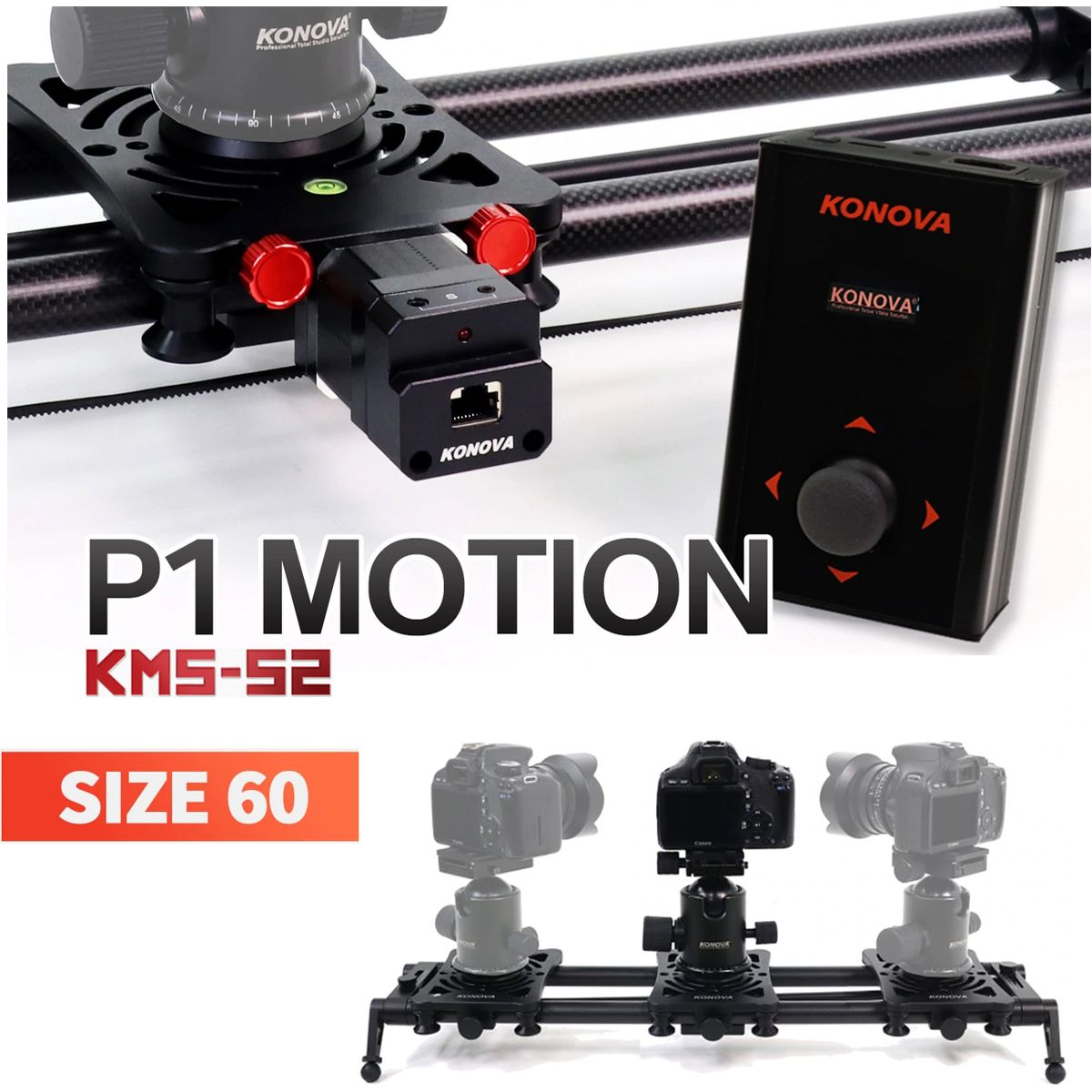 Konova P1 60cm Carbon Camera Slider (w/ KMS-S2) | Cinegear Amsterdam