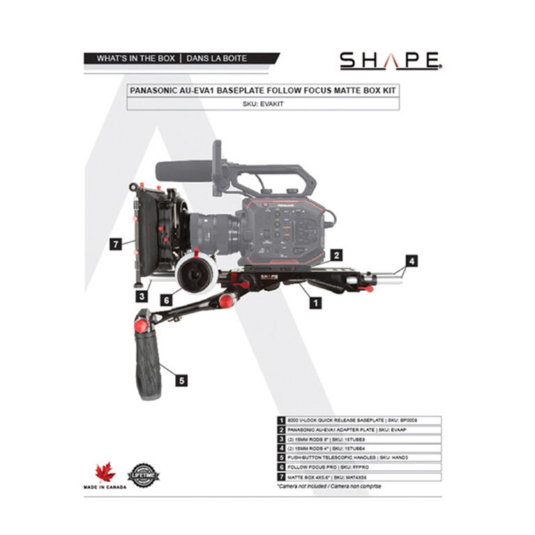 Shape EVAKIT Shoulder Rig Bundle with Follow Focus & Matte Box for ...