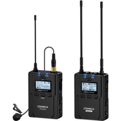 Comica Audio CVM-WM200B PRO Camera-Mount Wireless Omni Lavalier Microphone System with Backup Recording