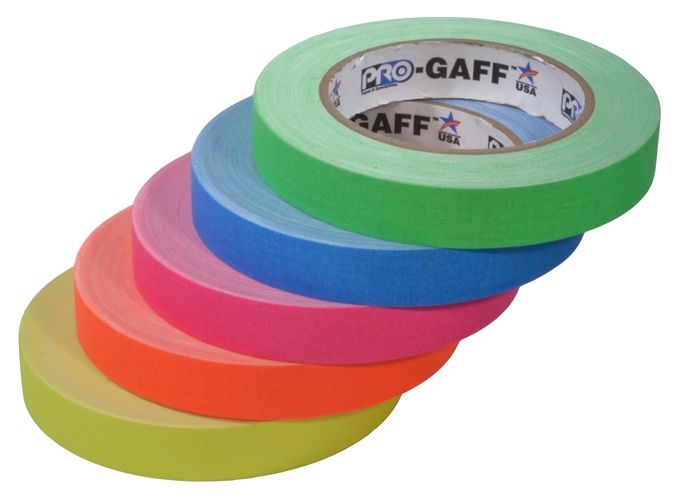 Pro-Gaff neon gaffa Tape 19mm x 22.8m color pack