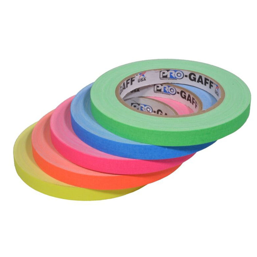 Pro-Gaff Neon Gaffa Tape 12mm X 22.8m Color Pack