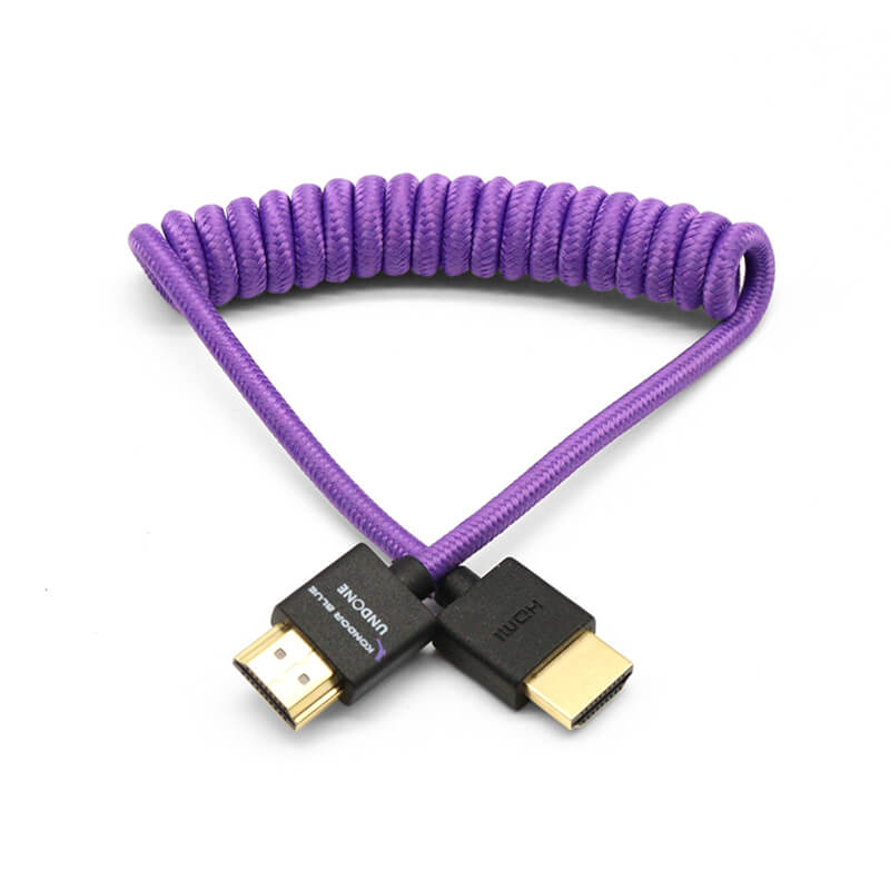 Kondor Blue Gerald Undone MK2 Full Hdmi Cable 12"-24" Coiled (Limited Purple Edition)