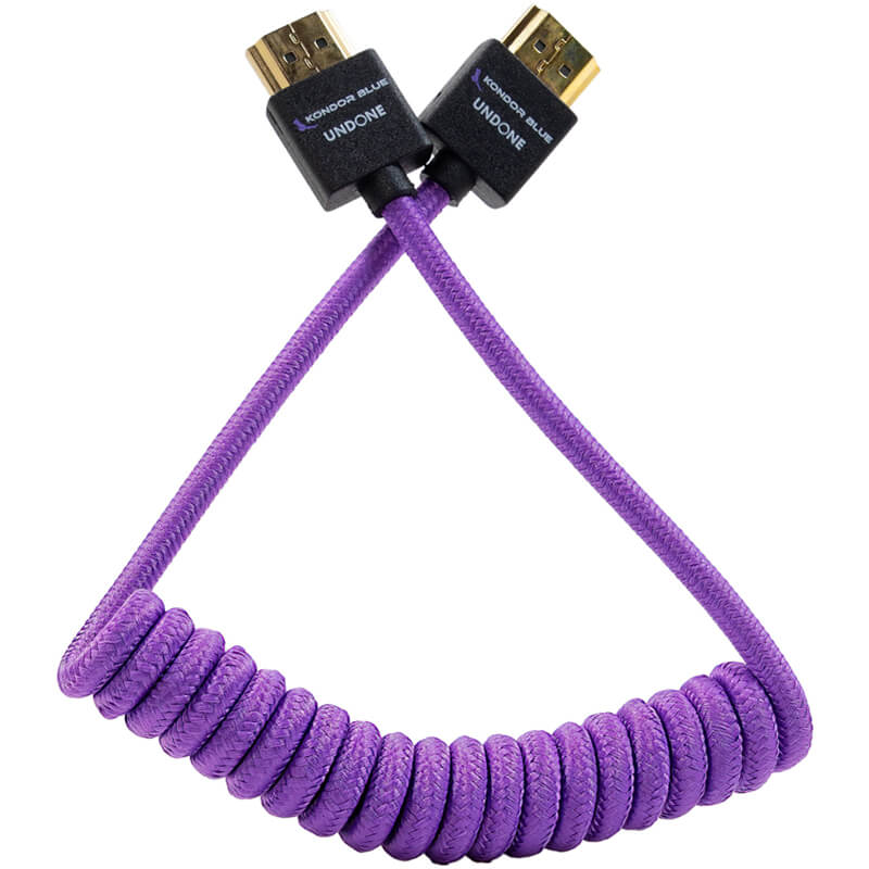 Kondor Blue Gerald Undone MK2 Full Hdmi Cable 12"-24" Coiled (Limited Purple Edition)