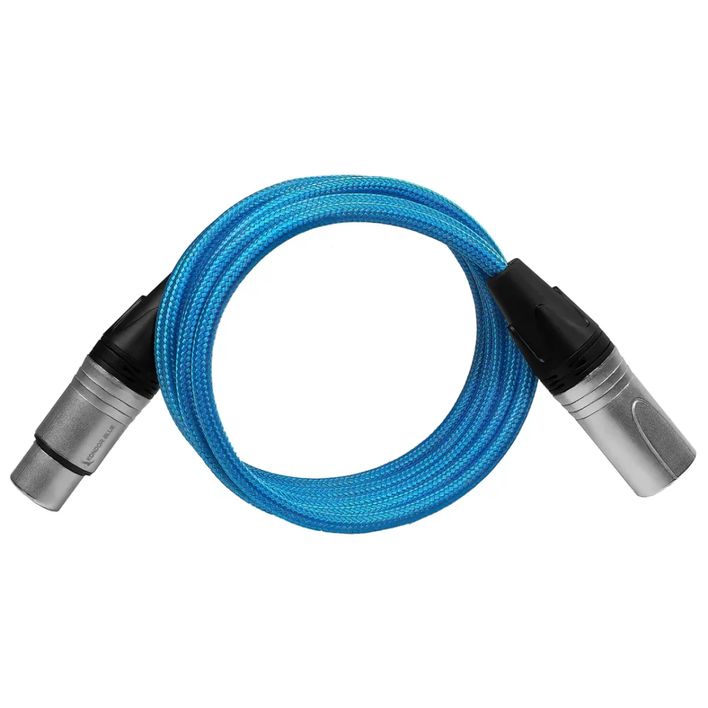 Kondor Blue Male Xlr To Female Xlr Audio Cable For Professional Balanced Sound