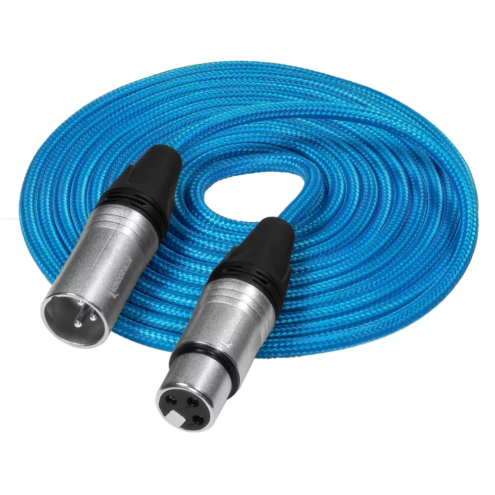 Kondor Blue Male Xlr To Female Xlr Audio Cable For Professional Balanced Sound