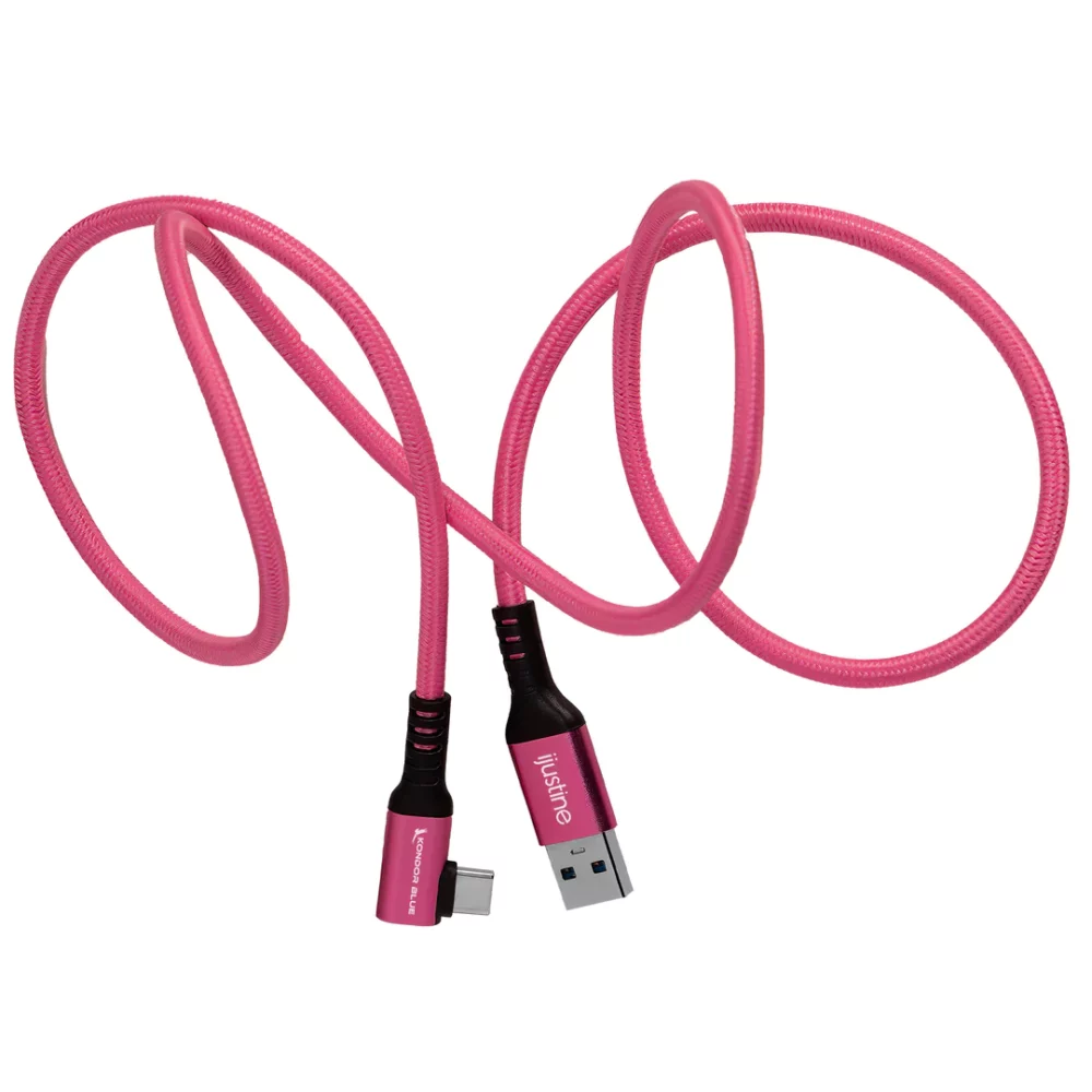 Kondor Blue IJUSTINE Pink Lightning Cable USB-C 1m