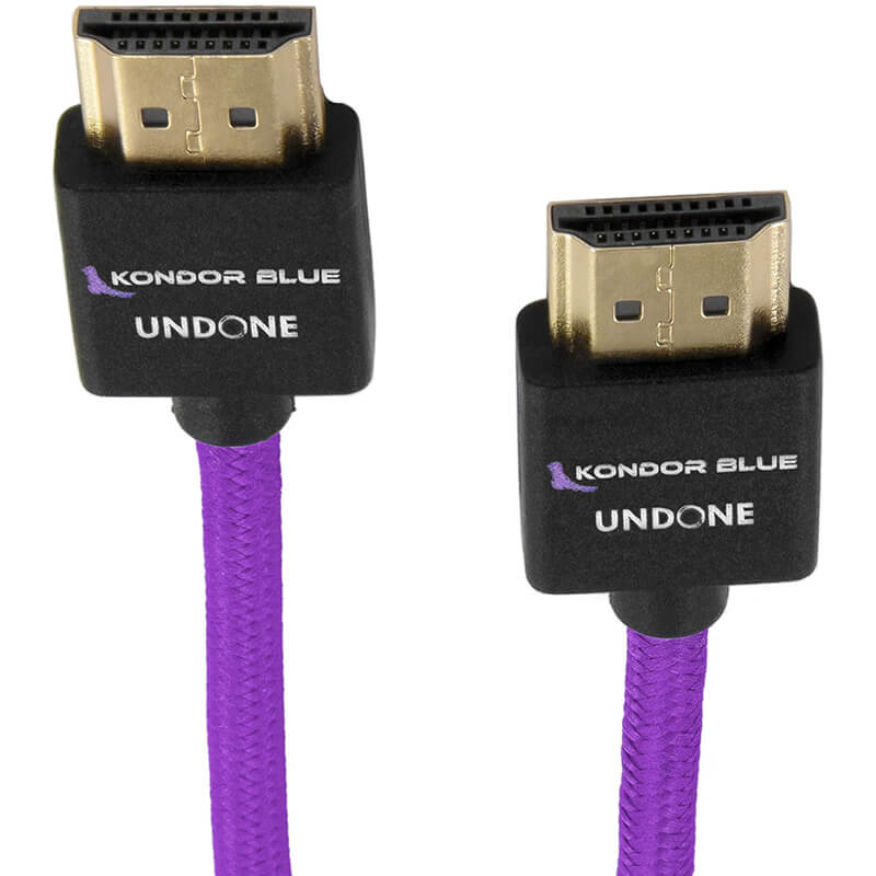 Kondor Blue Gerald Undone HDMI to HDMI High Speed 4K 3D Nylon Braided Male Cable - 18inch