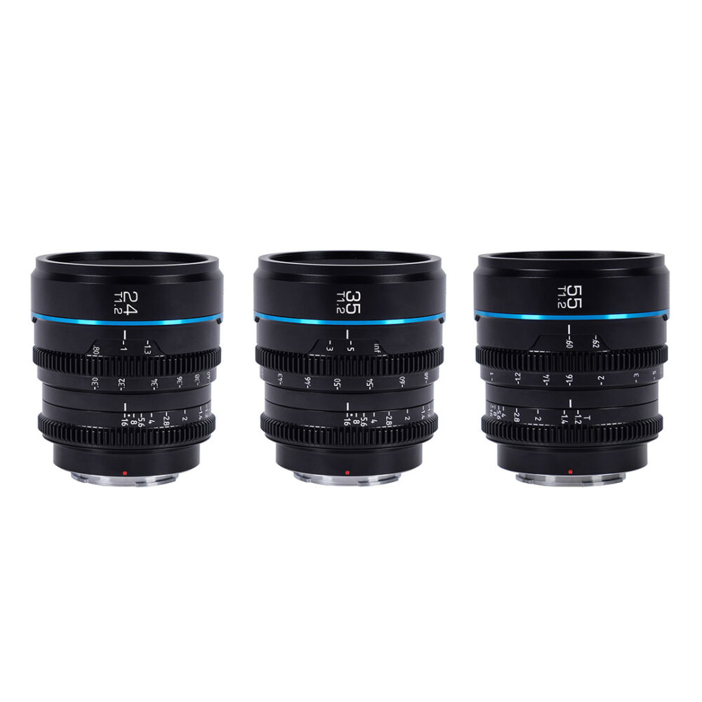Sirui Nightwalker Series SIRUI 24mm - 35mm - 55mm T1.2 S35 Manual Focus Cine Lens Bundle