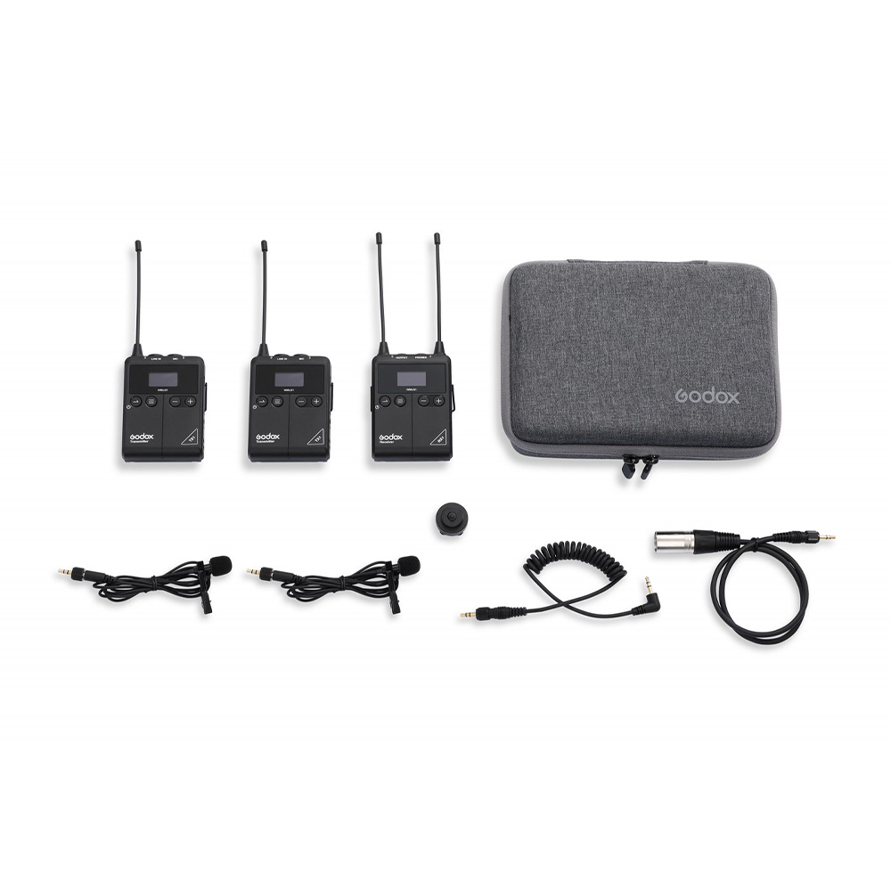 Godox UHF Wireless & Lavalier Microphone double kit (2x TX1 /1x RX1 /2x LMS-12 AXL)
