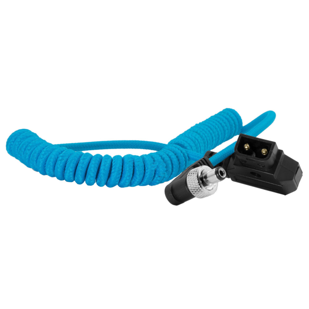 Kondor Blue Coiled D-Tap to Locking DC 2.5mm Right Angle Cable - Image 3