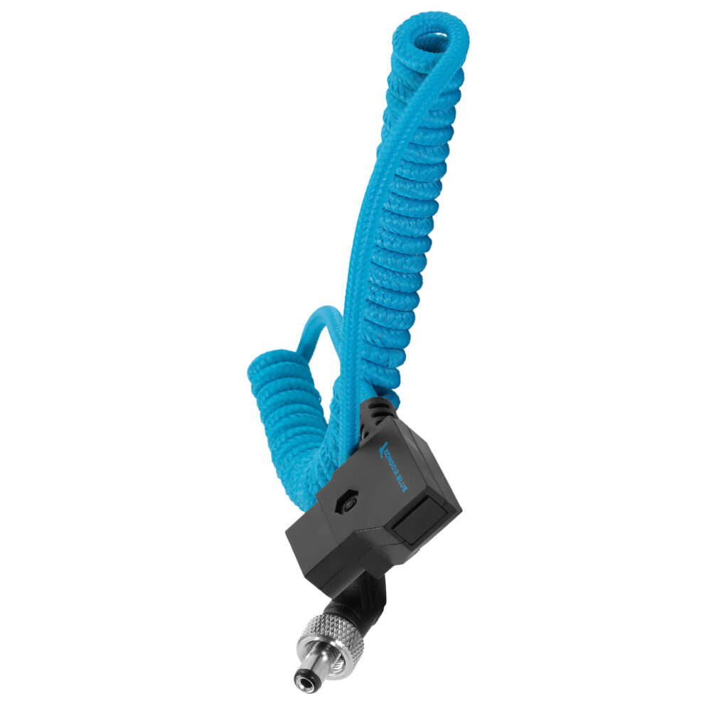 Kondor Blue Coiled D-Tap to Locking DC 2.5mm Right Angle Cable - Image 4