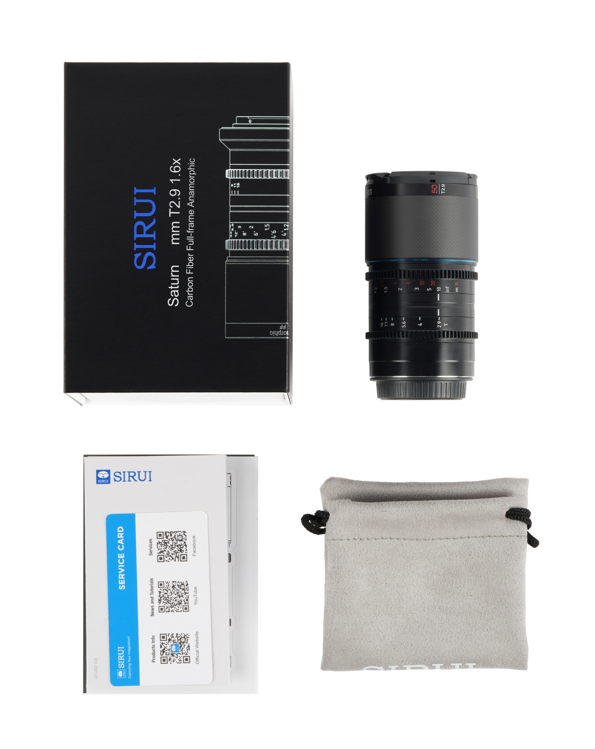 Sirui 50mm T2.9 Neutral Flare 1.6X FF Anamorphic X Mount (Carbon Fiber) - Görsel 6