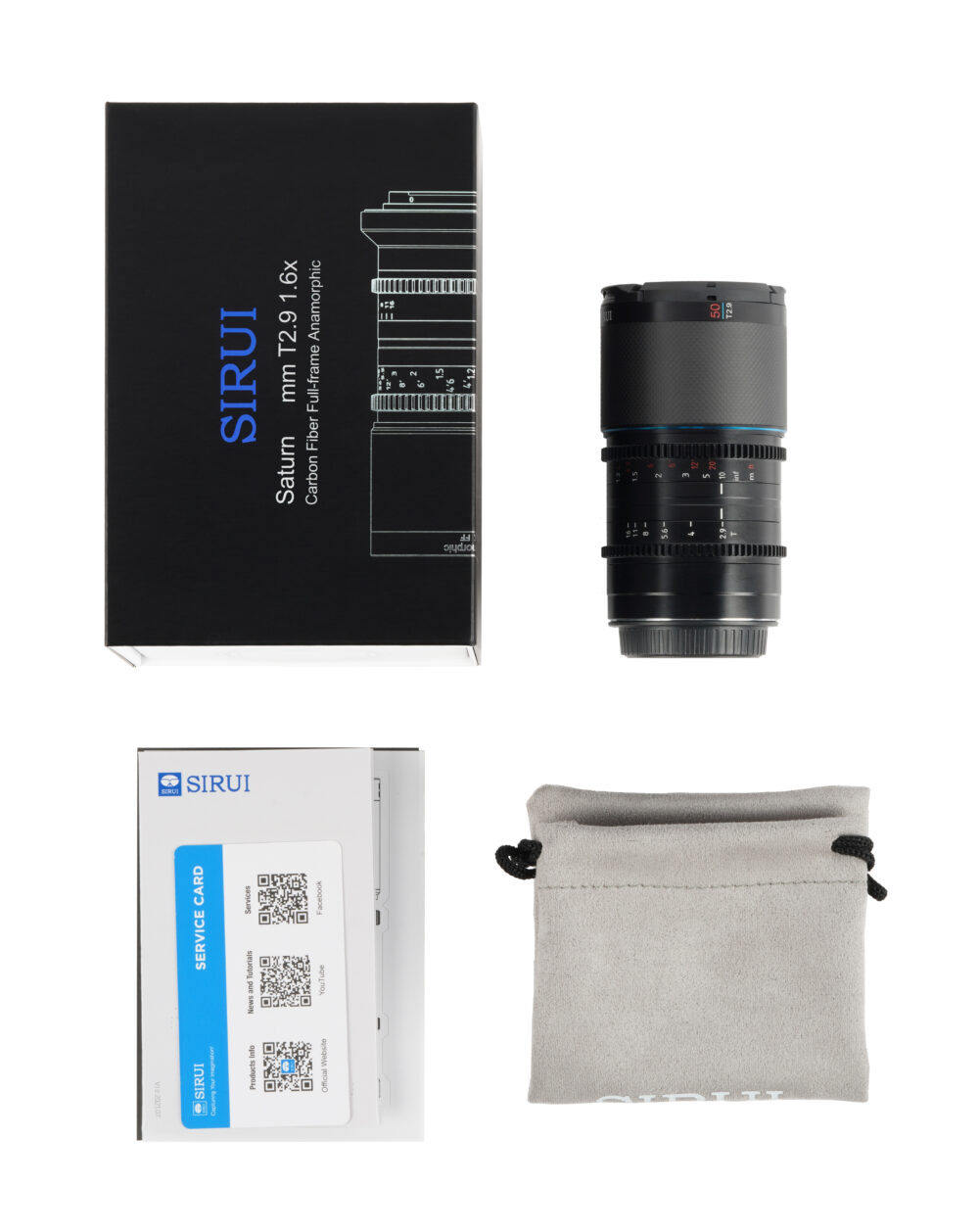 Sirui 50mm T2.9 Blue Flare 1.6X FF Anamorphic DL Mount (Carbon Fiber) - Image 6