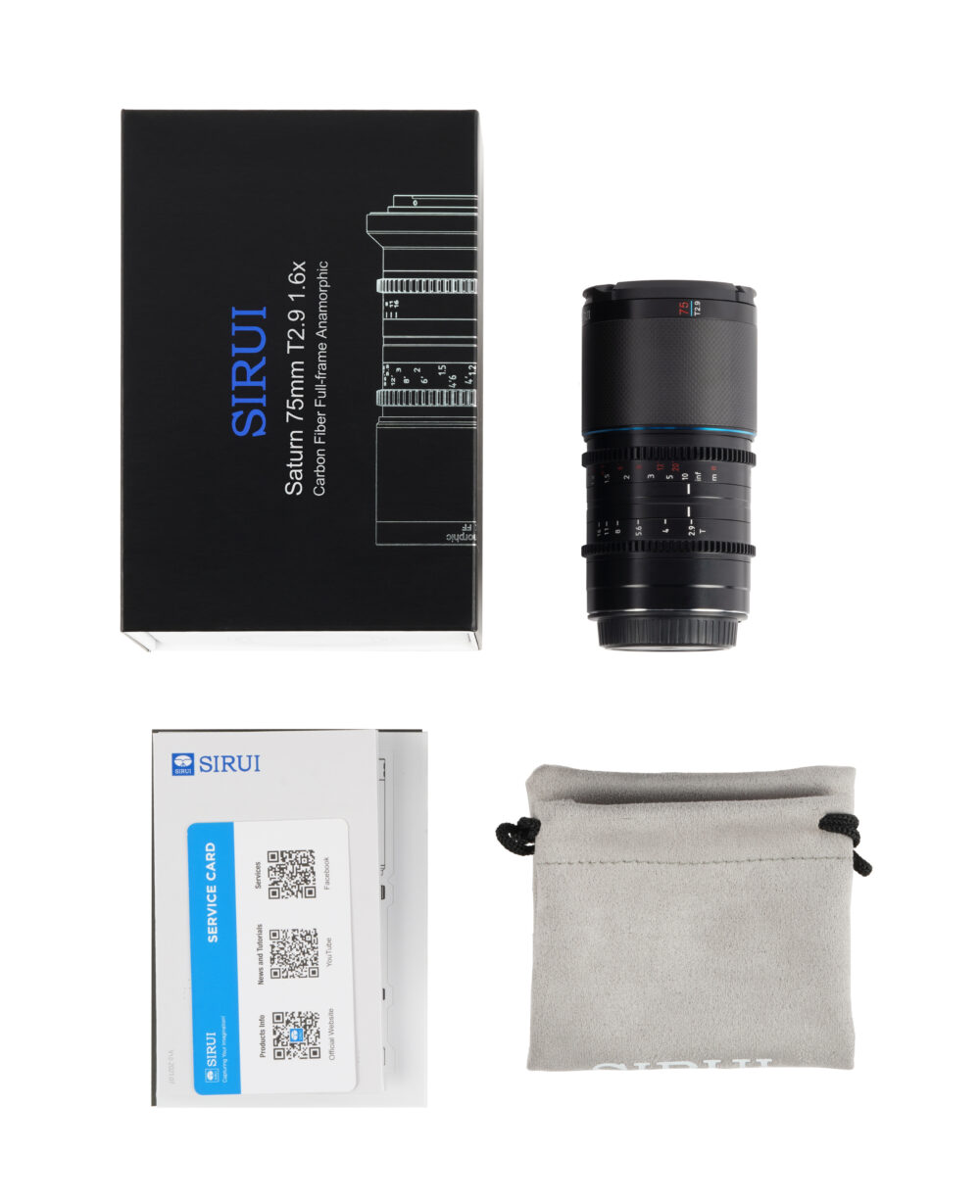 Sirui 75mm T2.9 Neutral Flare 1.6X FF Anamorphic L Mount (Carbon Fiber) - Image 7