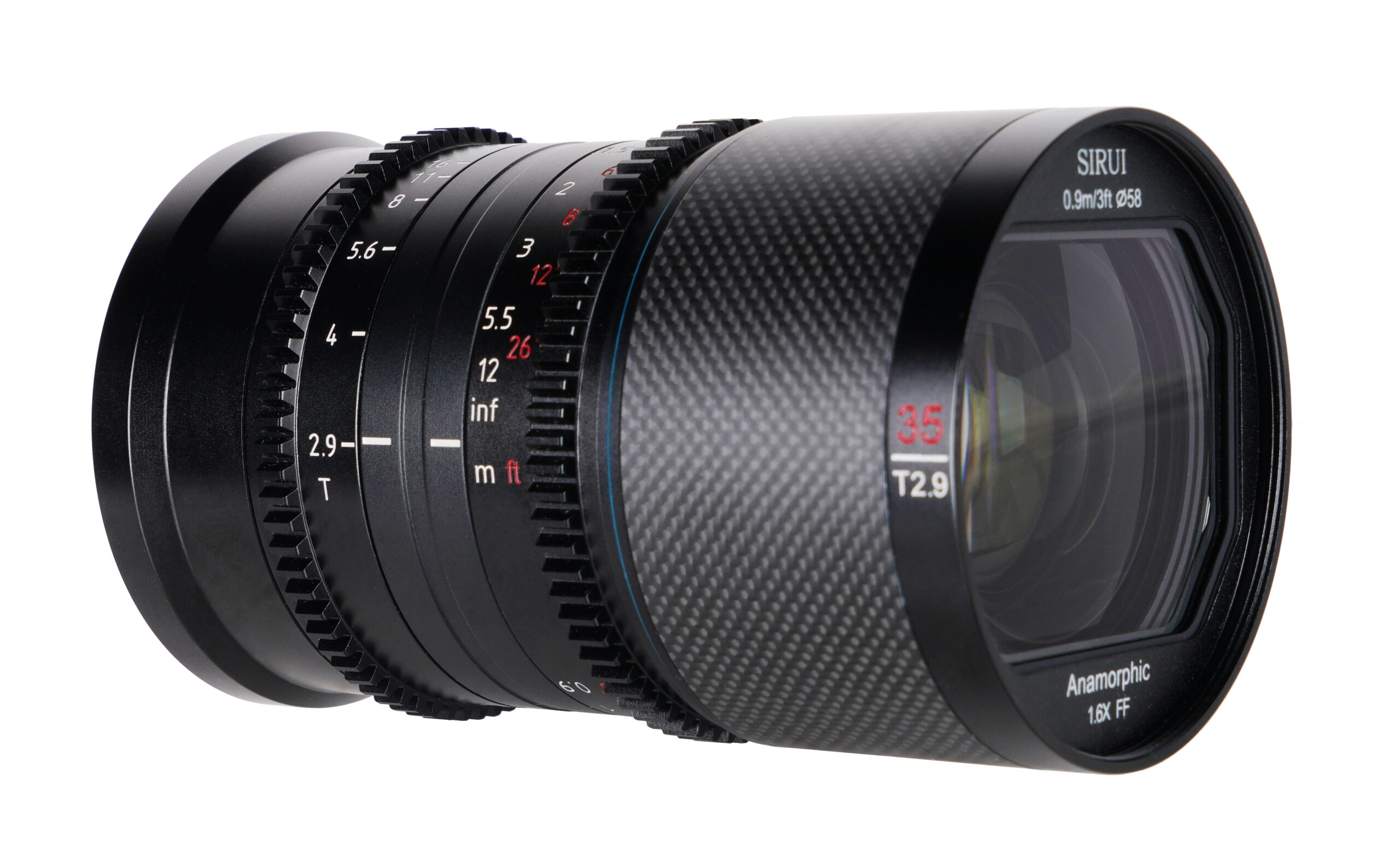 Sirui 35mm T2.9 Blue Flare 1.6X FF Anamorphic X Mount (Carbon Fiber) - immagine 5