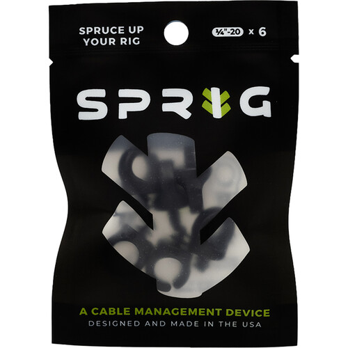 Sprig Cable Management for 1/4"-20 Threaded Holes (6-Pack, Black) - Image 4