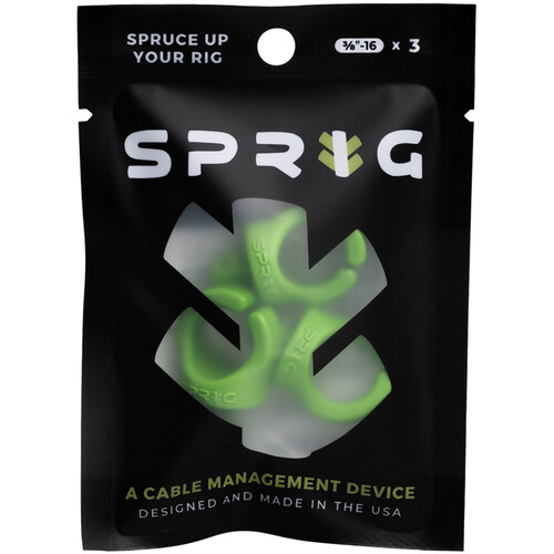 Sprig Big Cable Management for 3/8"-16 Threaded Holes (Green, 3-Pack) - Image 4