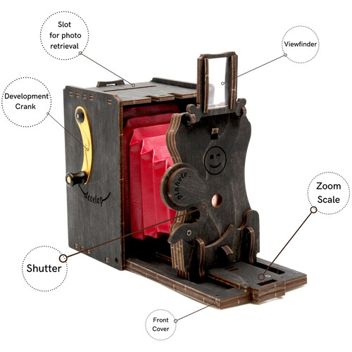 JollyLook Pinhole Mini Instant Film Camera Wood Dark - Pre-Assembled - Image 14