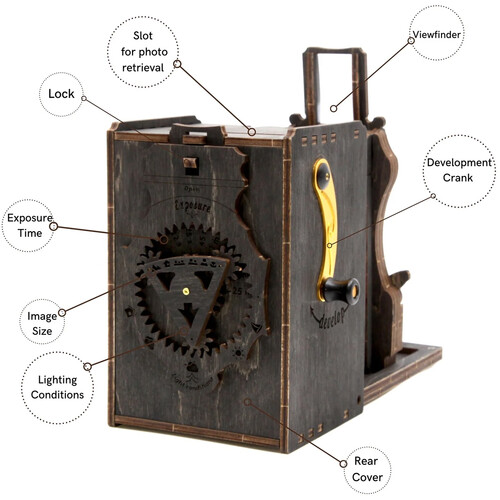 JollyLook Pinhole Mini Instant Film Camera Wood Dark - Pre-Assembled - Image 15