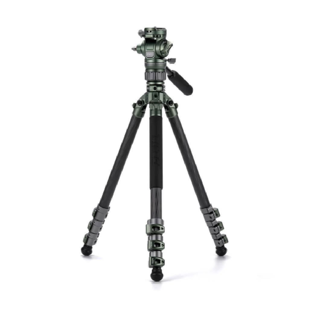 Tilta Travel Video Fluid Head with 3-Stage Carbon Fiber Tripod Legs (Forest Green)