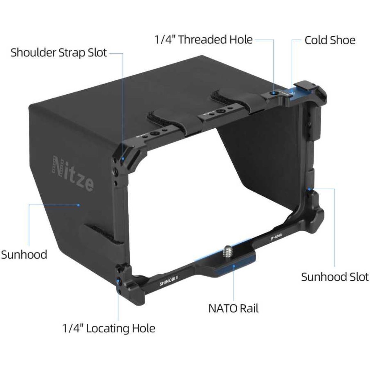 Nitze Cage For Atomos Shinobi II with Sunhood (JT-A06B) - Image 2