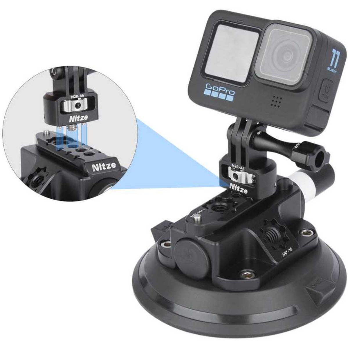 Nitze 1/4" ARRI Locating Pins Mount For GoPro (N29-B2) - Image 4