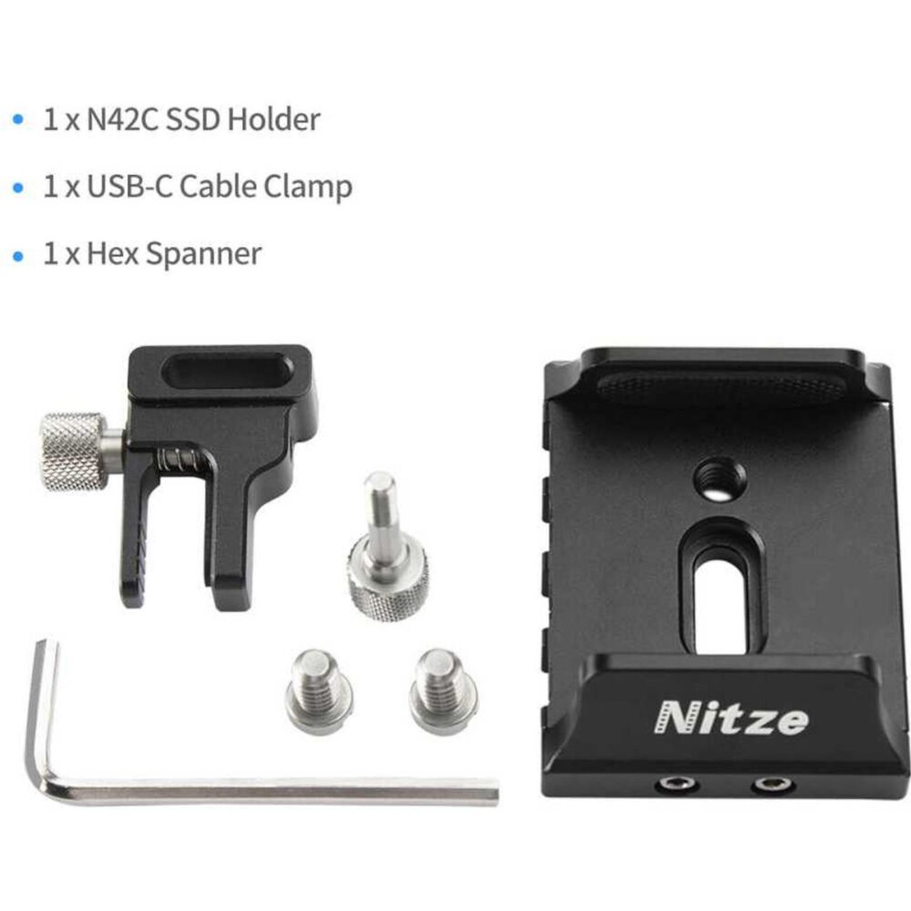 Alternative view of Nitze Universal SSD Holder with USB-C Cable Clamp