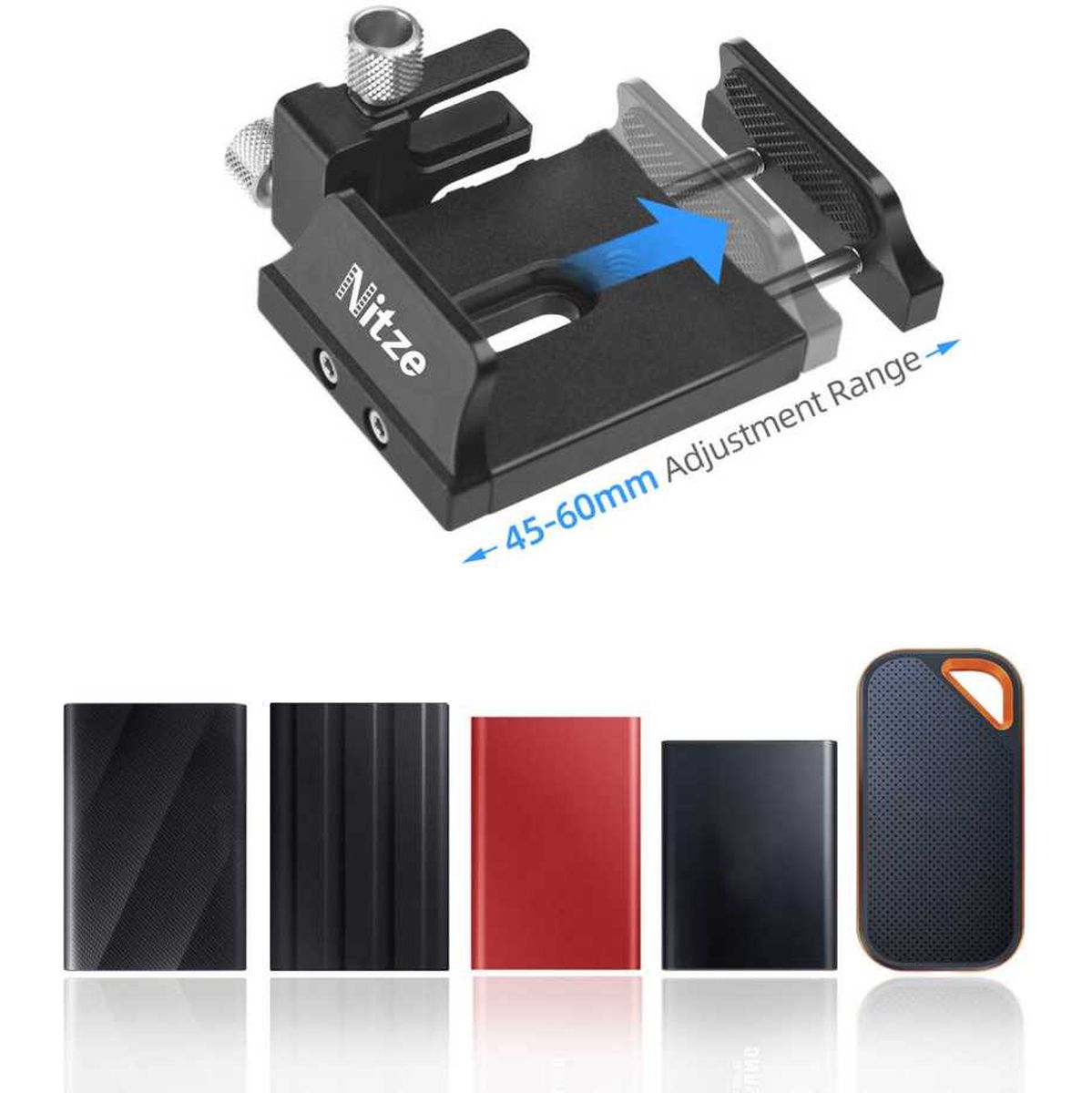 Nitze Universal SSD Holder with USB-C Cable Clamp - Image 3