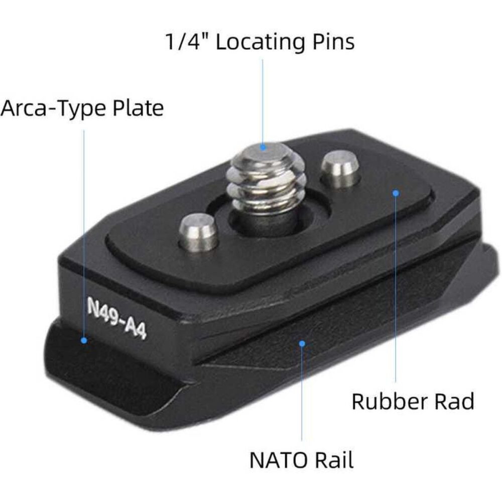 Nitze Nato Rail with 1/4" ARRI Locating Pins & Arca Plaat - immagine 2