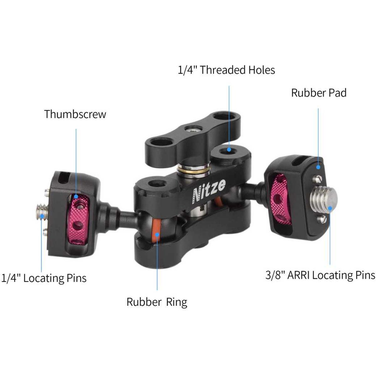 Nitze Magic Arm Double Ball Head (1/4-20 To 3/8-16 ARRI Pen) (N50F) - Image 2
