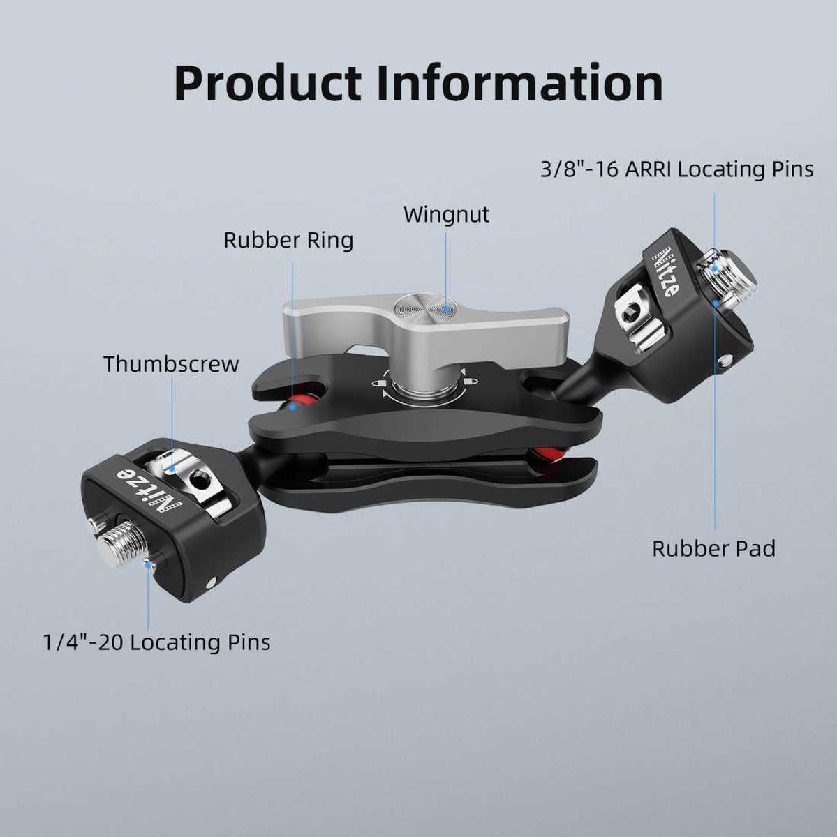 Nitze Camera Magic Arm with Double Ballheads (1/4" to 3/8" Screw with Retractable Locating Pins) - Image 2
