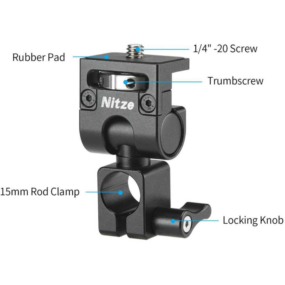 Alternative view of Nitze Field Monitor Mount + Tilt - Nato To 1/4 (N54-F5)