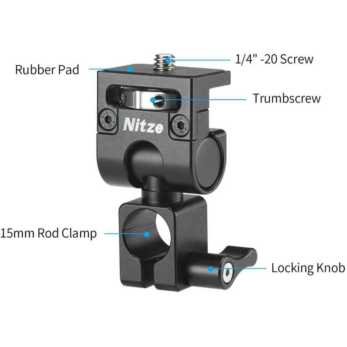 Nitze Field Monitor Mount + Tilt - Nato To 1/4 (N54-F5) - Image 2