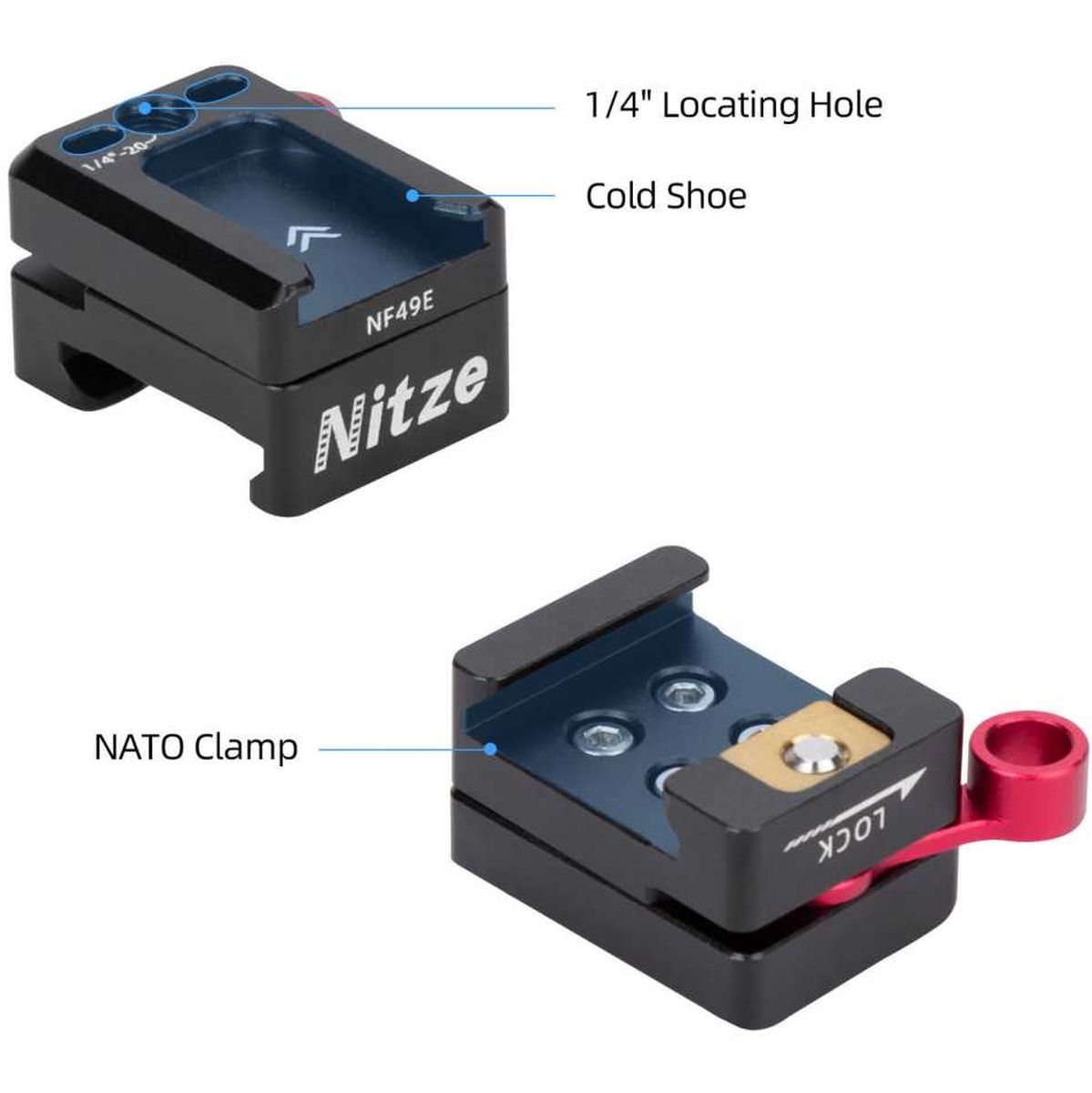 Nitze Quick Release NATO Clamp with Cold Shoe (NF49E) - Image 2