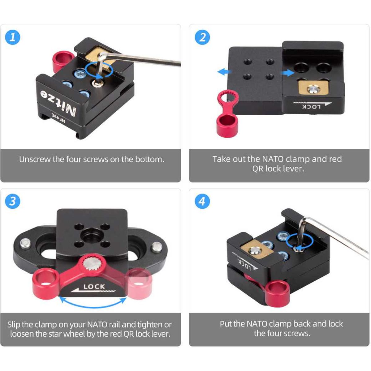 Nitze Quick Release NATO Clamp with Cold Shoe (NF49E) - Image 3