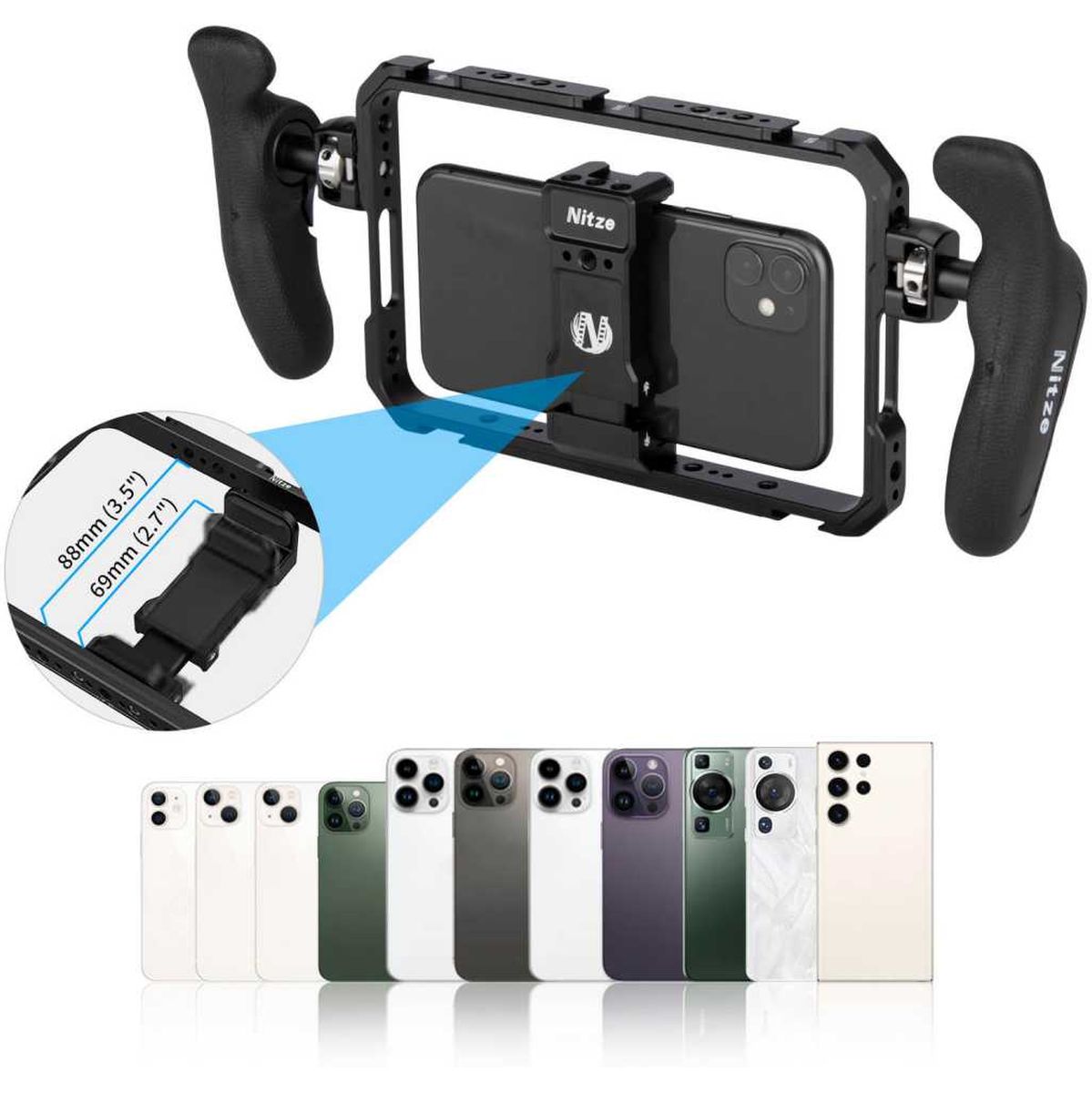 Nitze Universal Phone Cage Kit with PA32D Side Handles (T-MP01B) - Image 2