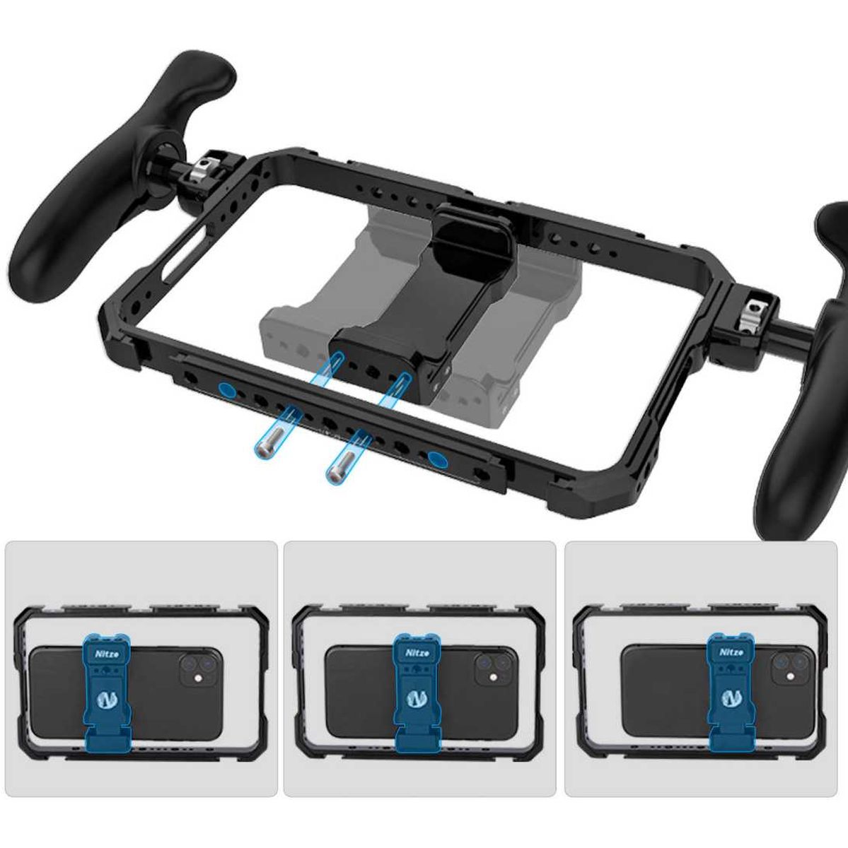 Nitze Universal Phone Cage Kit with PA32D Side Handles (T-MP01B) - Image 3