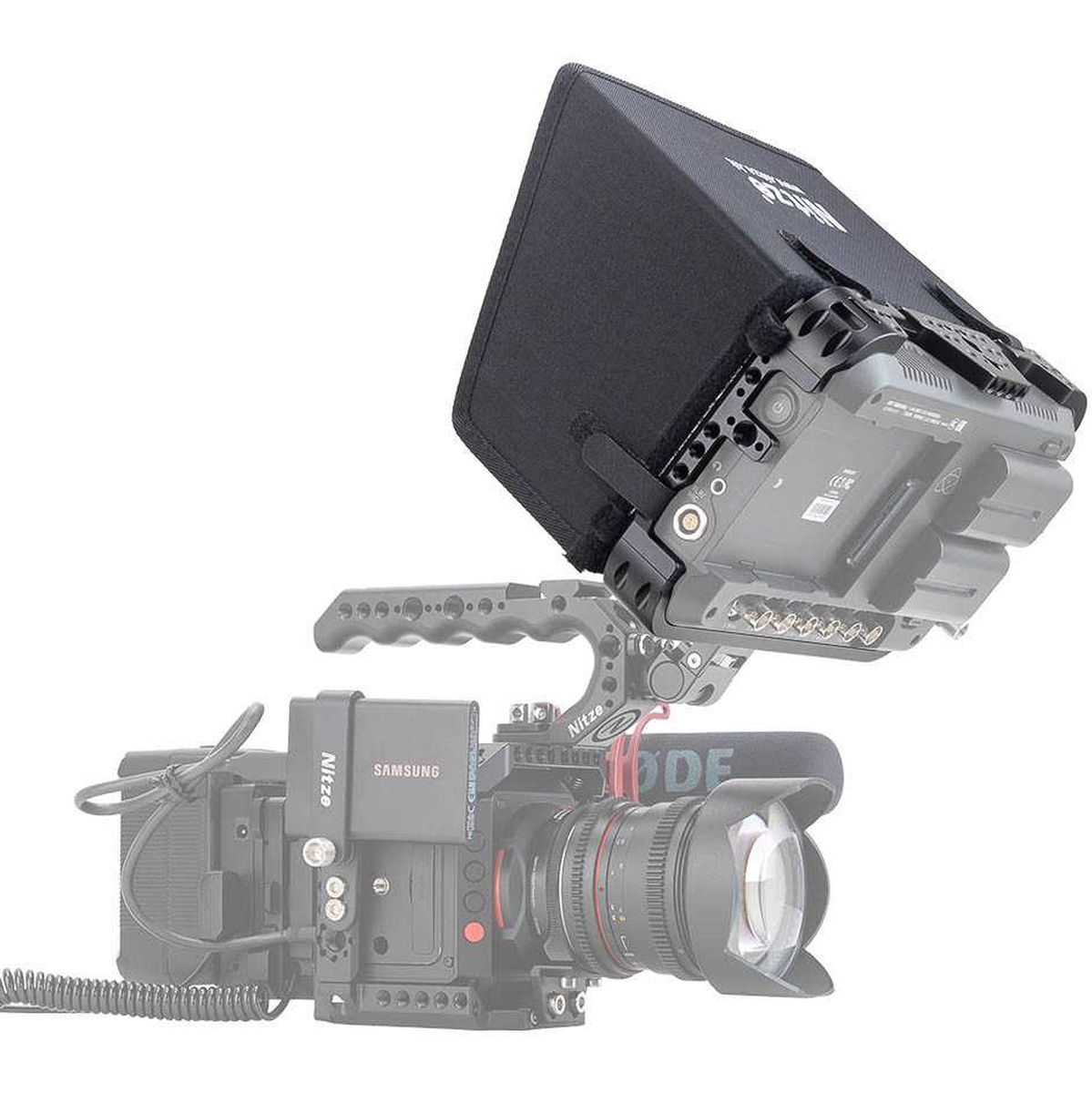 Nitze Monitor Cage for Atomos Shogun 7 PE14 with HDMI Cable Clamp + Sunhood - Image 4