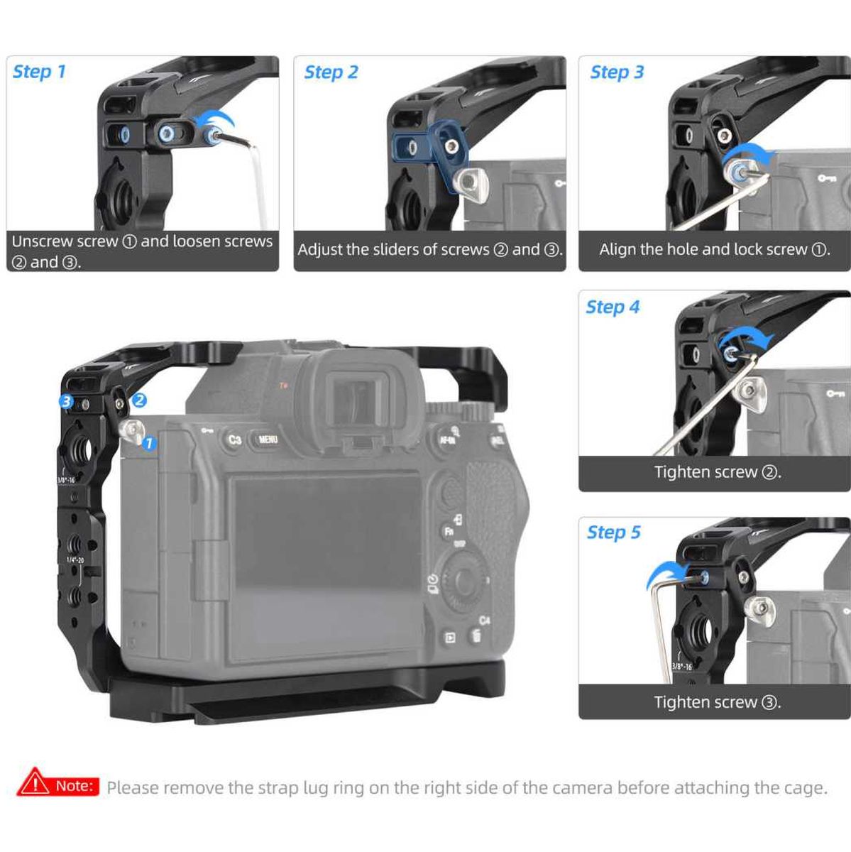 thumbnail image 2 of Sony A7 Iv SmallRig \"Rhinoceros\" Cage Kit For Sony Alpha 7R V / A7 IV / A7S III W/Cable Clamp W Quick-Release Plate For Arca-Swiss -4308 Sony A7iv Cage 2 of 14