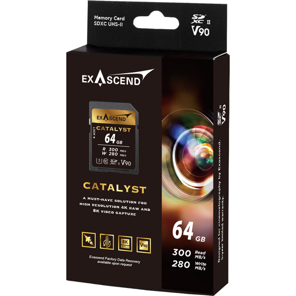 Alternative view of EXASCEND Catalyst UHS-II SDXC Memory Card (V90) 64GB