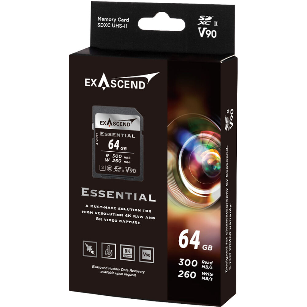 Alternative view of EXASCEND Essential UHS-II SDXC Memory Card (V90) 64GB