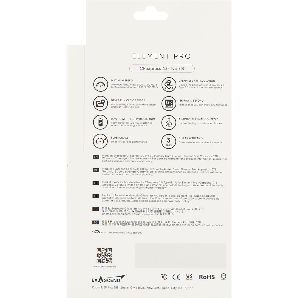EXASCEND CFexpress 4.0 Type B Element Pro Series 1TB - Afbeelding 4