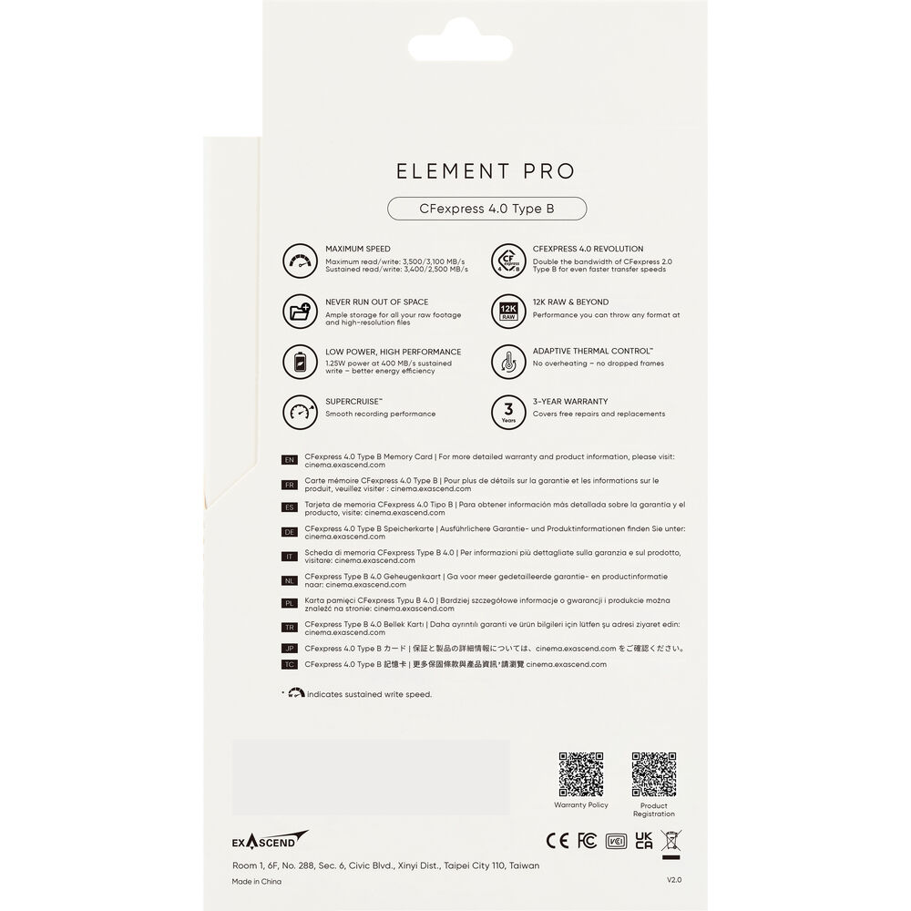 EXASCEND CFexpress 4.0 Type B Element Pro Series 256GB - Image 5
