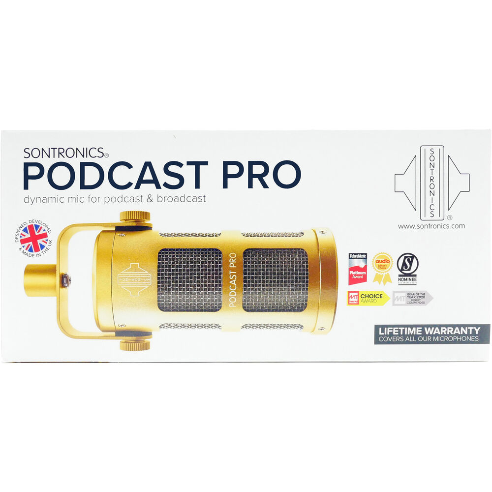Sontronics Podcast Pro Supercardioid Dynamic Microphone (Gold) - Image 7