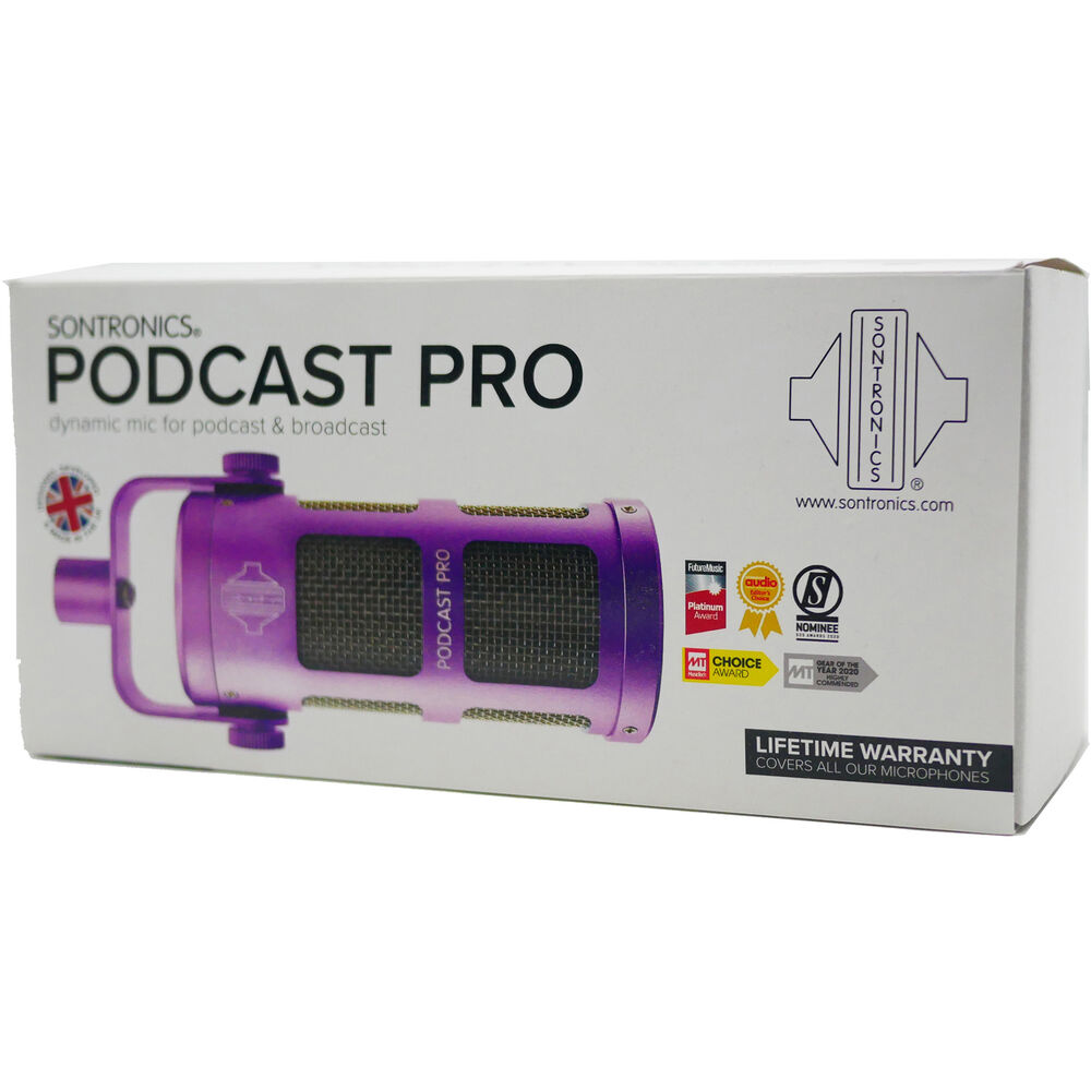 Sontronics Podcast Pro Supercardioid Dynamic Microphone (Purple) - Afbeelding 8